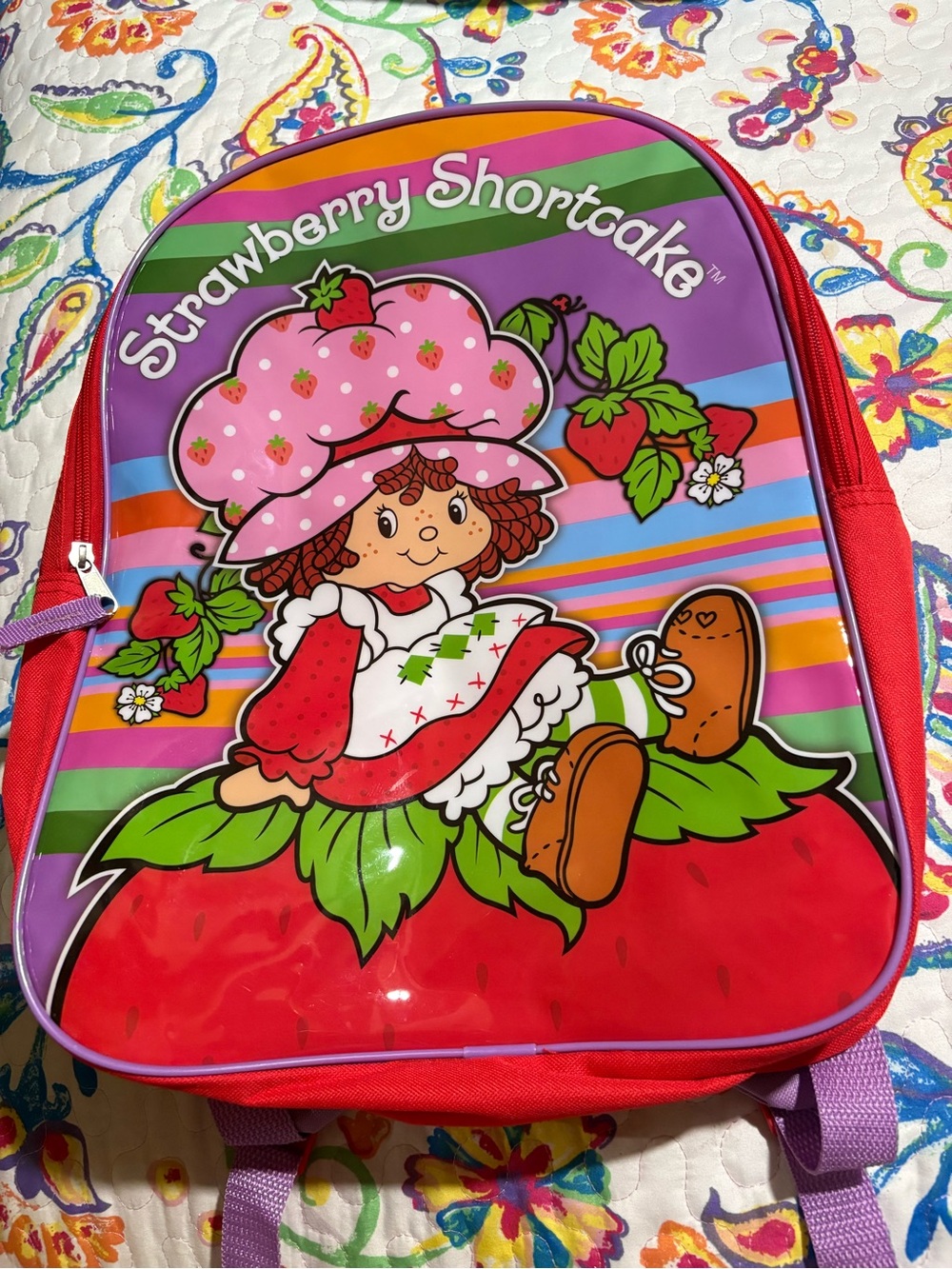 Strawberry Shortcake Kids Backpack - Pink, Red & Purple